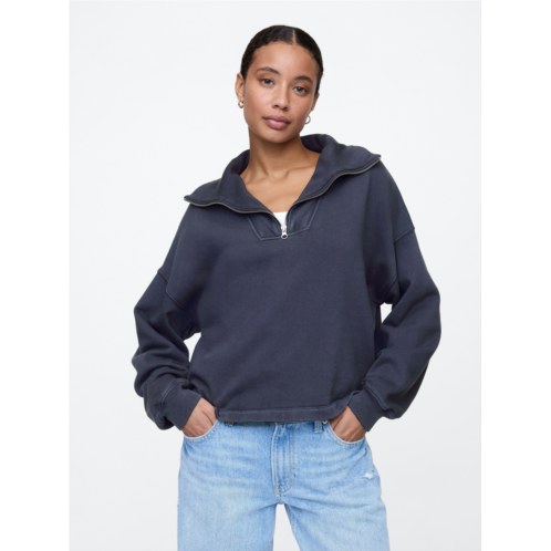 Gap Oversized Quarter-Zip Sweatshirt