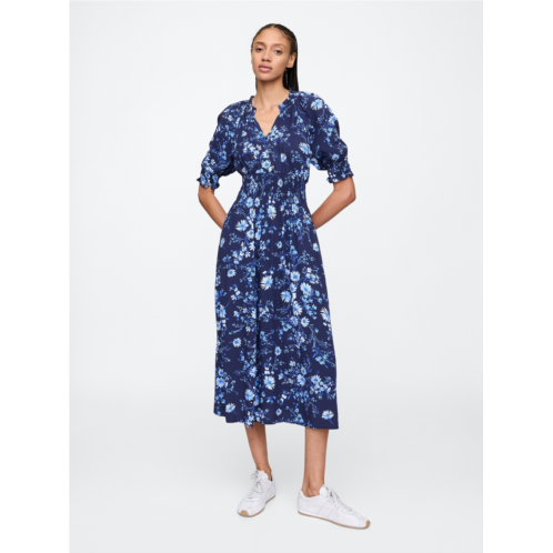 Gap Print Squareneck Midi Dress