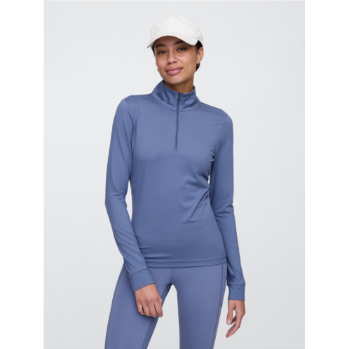 GapFit Brushed Jersey Quarter-Zip T-Shirt