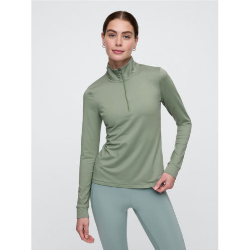 GapFit Brushed Jersey Quarter-Zip T-Shirt