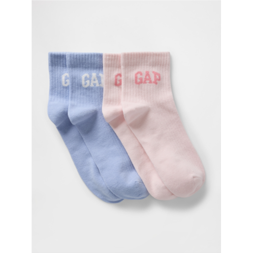 Gap Logo Quarter Crew Socks (2-Pack)