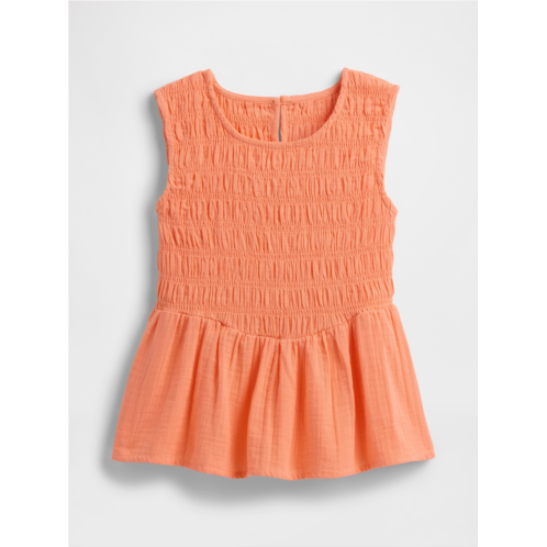 Gap Kids Smocked Gauze Peplum Top