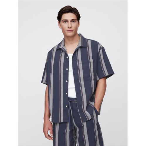 Gap Boxy Gauze Texture-Stripe Vacay Shirt