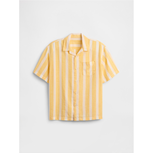 Gap Kids Relaxed Linen-Blend Vacay Shirt
