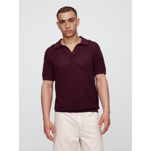 Gap Crochet Johnny Collar Polo Shirt