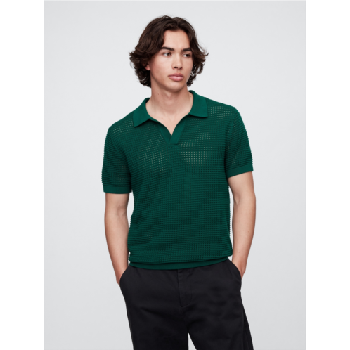 Gap Crochet Johnny Collar Polo Shirt