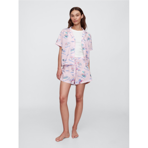 Gap Print Poplin PJ Shorts