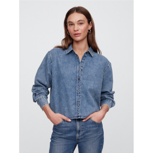 Gap Oversized Cropped Denim Shirt