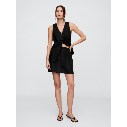 Gap Linen-Blend Pull-On Mini Skirt