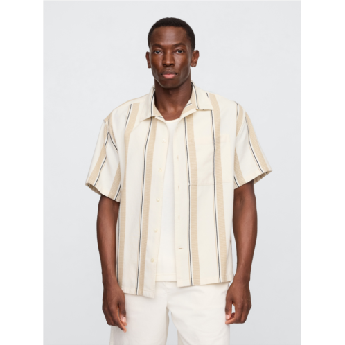 Gap Boxy Gauze Texture-Stripe Vacay Shirt