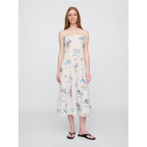 Gap Poplin Squareneck Maxi Dress