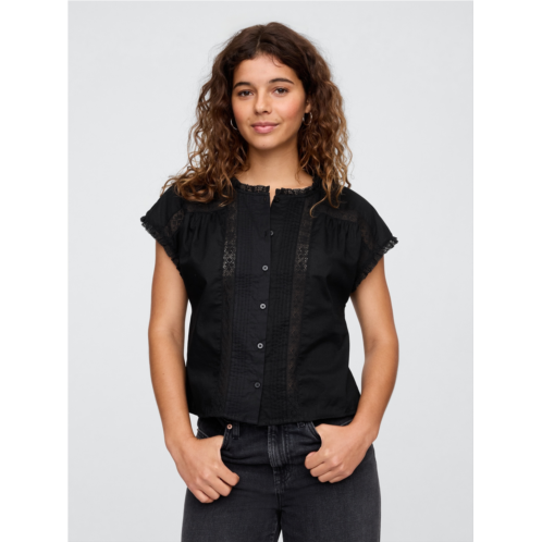 Gap Lace Ruffle Top