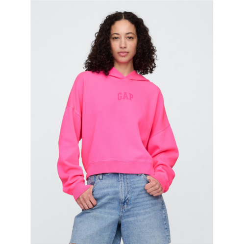 Relaxed Gap Mini-Logo Cropped Hoodie