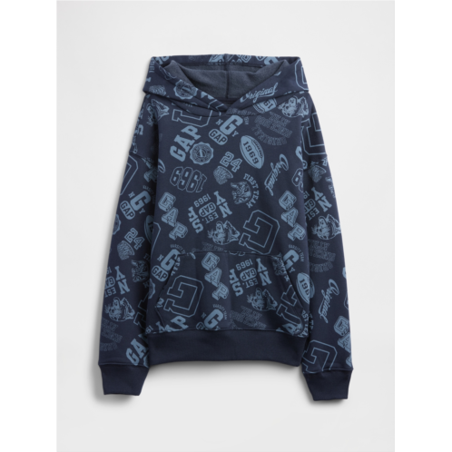 Kids Relaxed Gap Print Hoodie