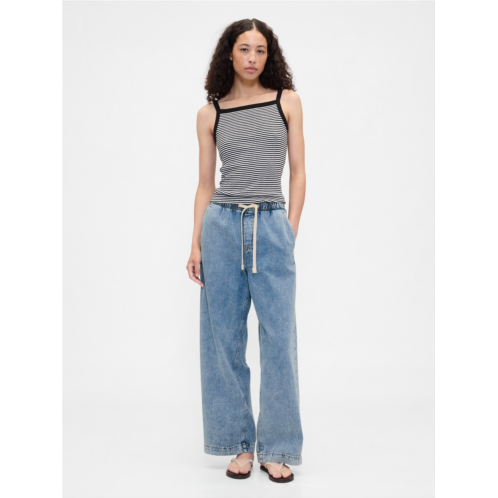 Gap High Rise Pull-On Wide-Leg Jeans