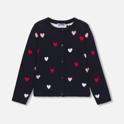 Jacadi Girl heart jacquard cardigan