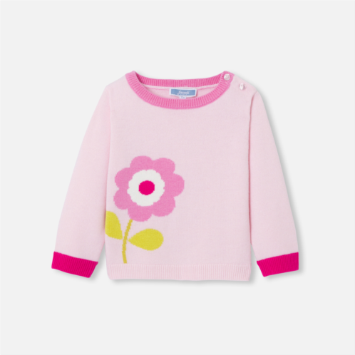 Jacadi Baby girl intarsia flower sweater