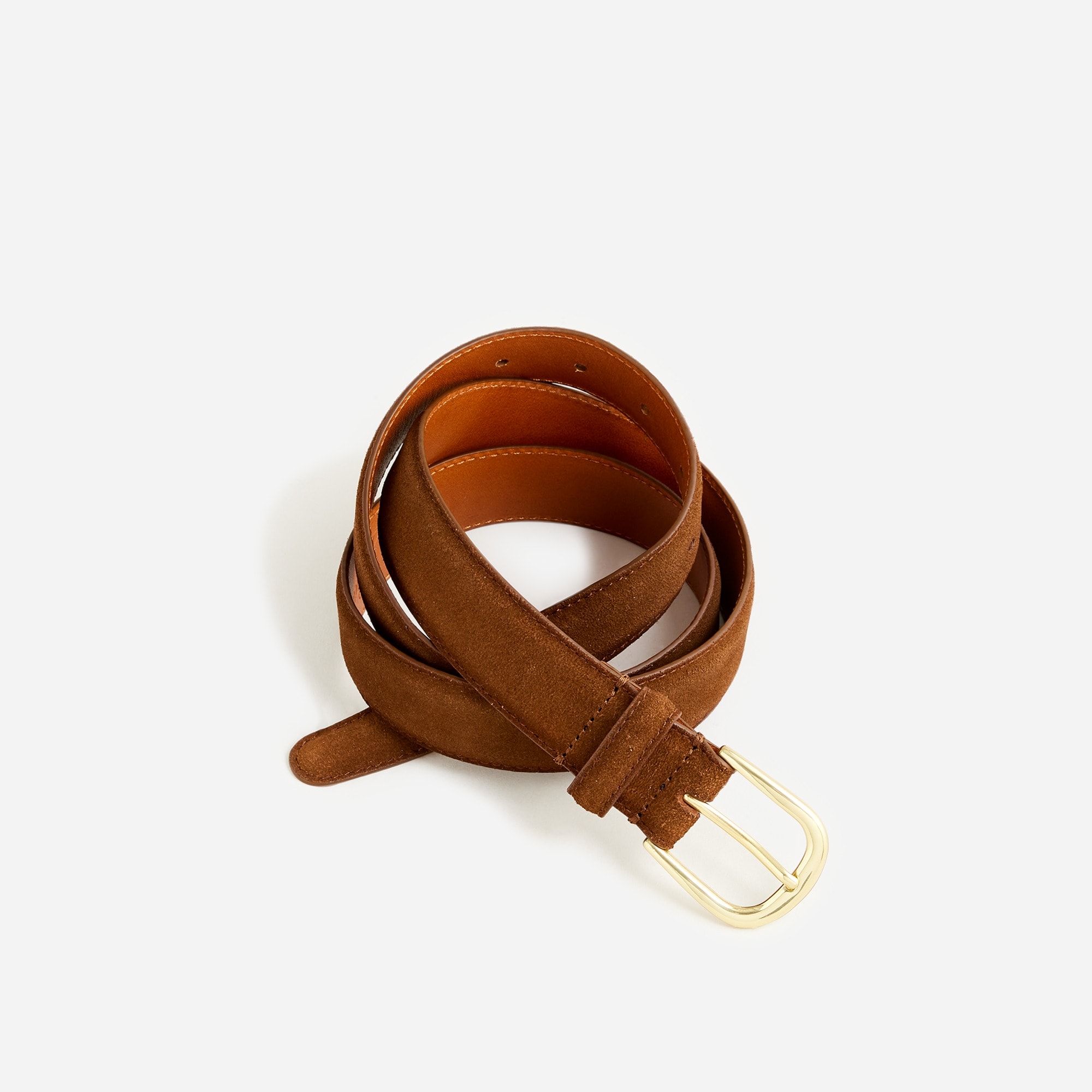 Jcrew Italian suede and leather round-buckle dress belt