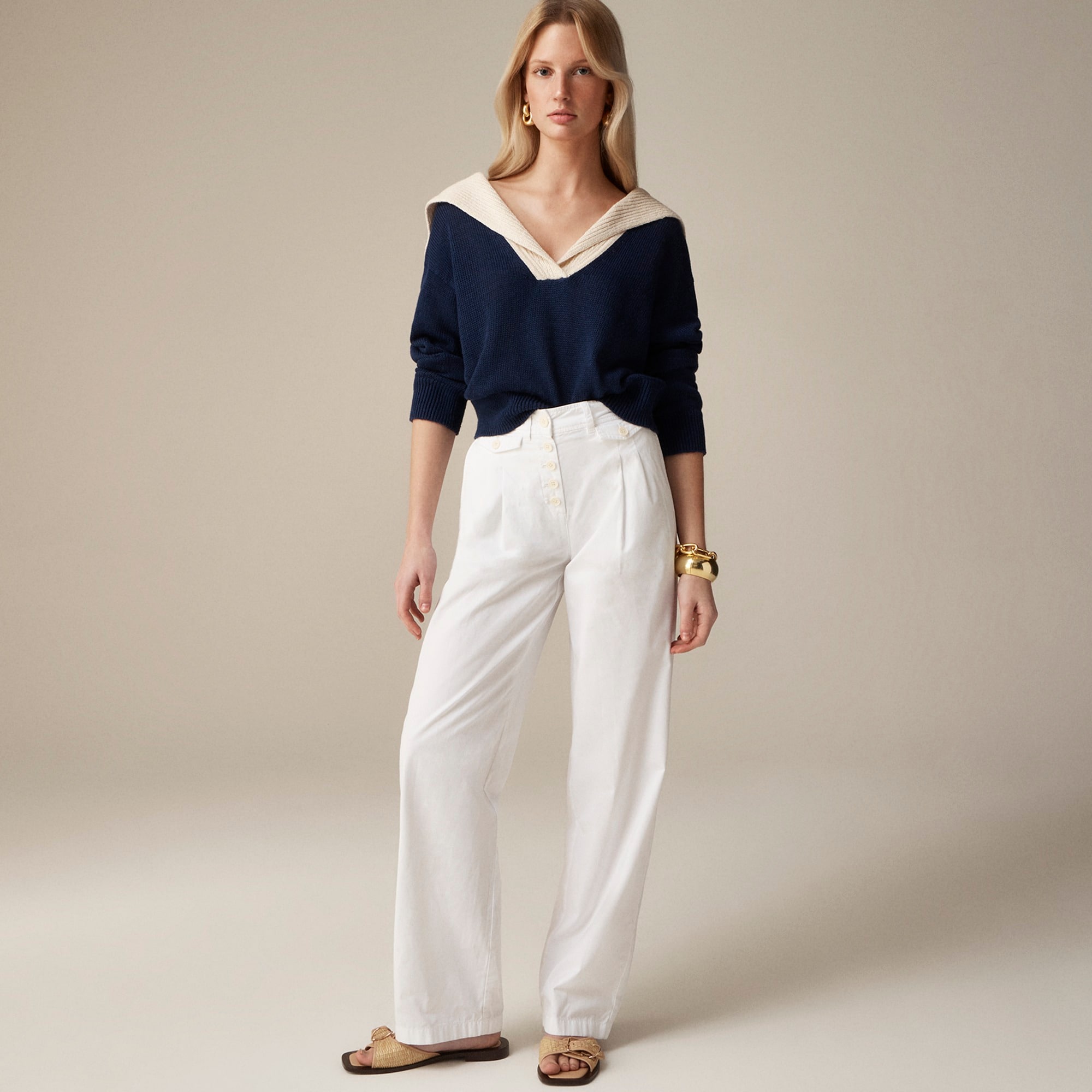 Jcrew Pleated button-front pant in chino
