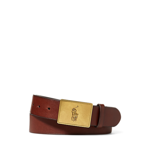Polo Ralph Lauren Pony Plaque Leather Belt
