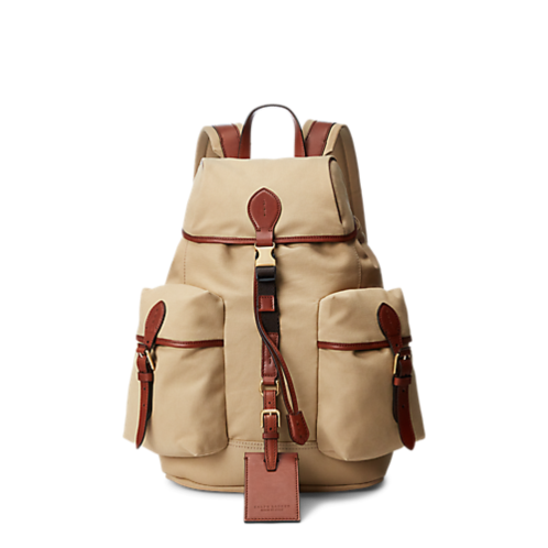 Polo Ralph Lauren Leather-Trim Canvas Backpack