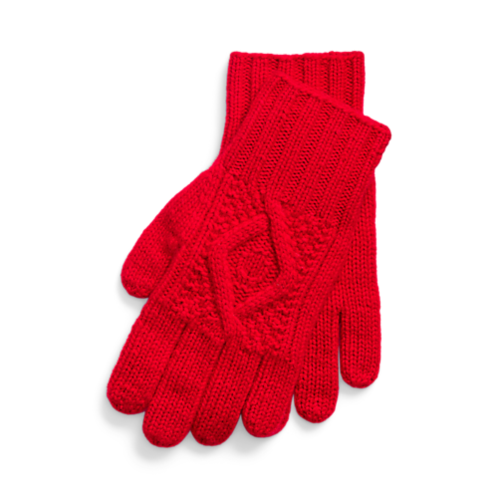 Polo Ralph Lauren Hand-Knit Cable Cashmere Gloves
