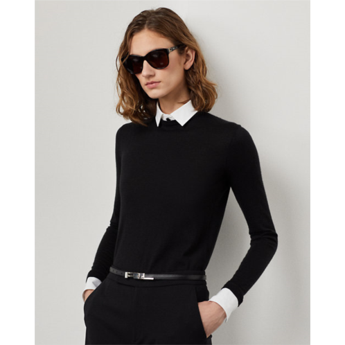 Polo Ralph Lauren Woven-Collar Cashmere Sweater