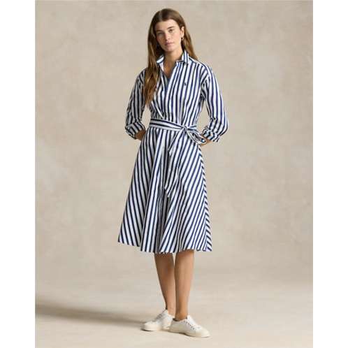 Polo Ralph Lauren Belted Wide-Stripe Cotton Shirtdress