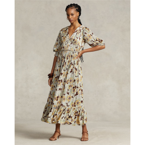 Polo Ralph Lauren Floral Pleated Satin Dress