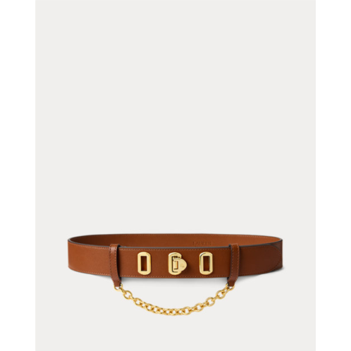 Polo Ralph Lauren Flip-Lock Leather Wide Belt