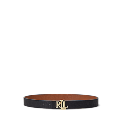 Polo Ralph Lauren Logo Reversible Pebbled Leather Belt