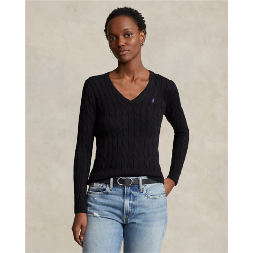 Polo Ralph Lauren Cable-Knit Cotton V-Neck Sweater