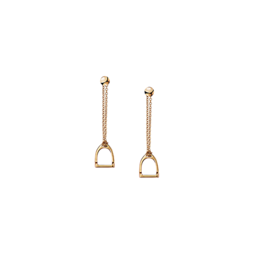Polo Ralph Lauren Rose Gold Stirrup Chain Earrings
