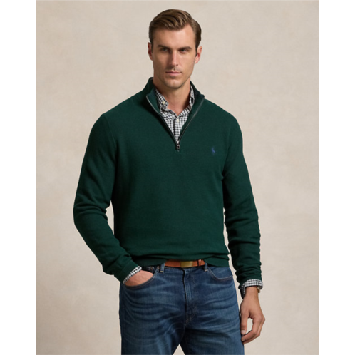 Polo Ralph Lauren Mesh-Knit Cotton Quarter-Zip Sweater