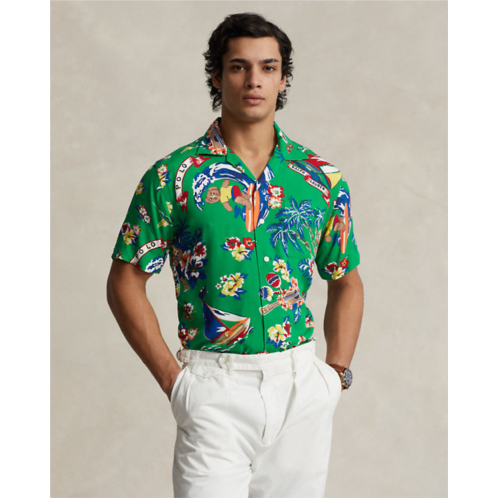 Polo Ralph Lauren Classic Fit Polo Bear-Print Camp Shirt