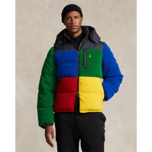 Polo Ralph Lauren Color-Blocked Pile Fleece Down Jacket