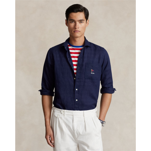 Polo Ralph Lauren Classic Fit Flag-Embroidered Linen Shirt