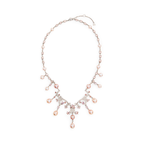 Polo Ralph Lauren Geometric Pearl & Crystal Necklace