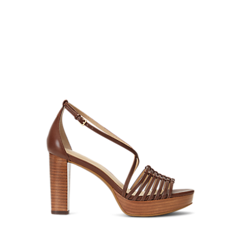 Polo Ralph Lauren Shelby Burnished Leather Platform Sandal