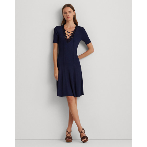 Polo Ralph Lauren Lace-Trim Rib-Knit Dress