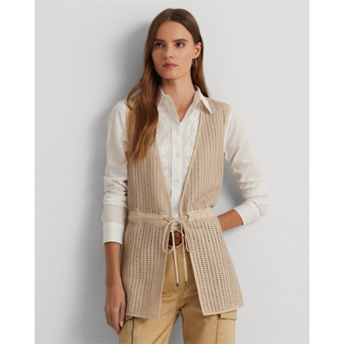 Polo Ralph Lauren Woven Leather & Cotton-Blend Twill Vest