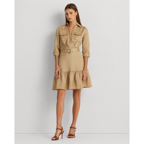 Polo Ralph Lauren Belted Satin Shantung Shirtdress