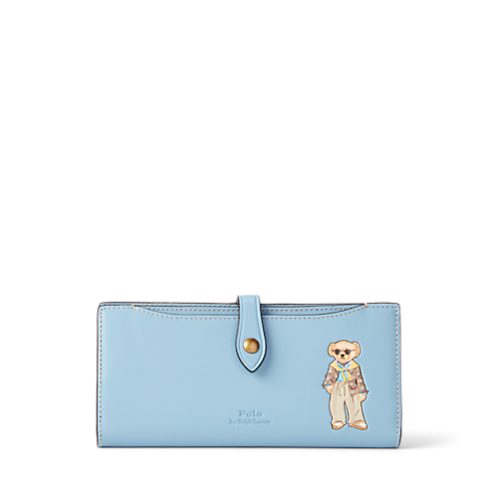 Polo Ralph Lauren Polo Bear Leather Snap Wallet