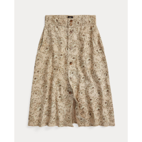 Polo Ralph Lauren Floral-Print Seeded Linen Skirt