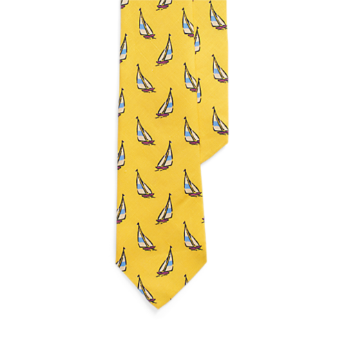 Polo Ralph Lauren Sailboat-Print Linen Tie