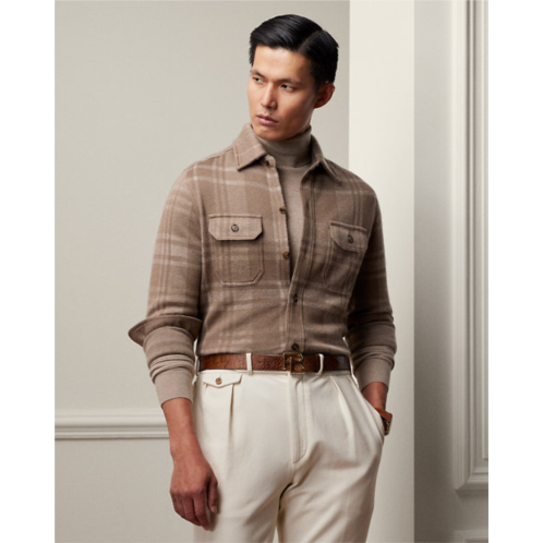 Polo Ralph Lauren Plaid Knit Cashmere-Silk Overshirt