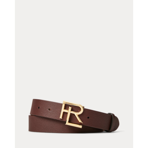 Polo Ralph Lauren RL-Buckle Pebbled Calfskin Belt