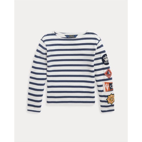 Polo Ralph Lauren Striped Nautical-Patch Cotton Jersey Tee