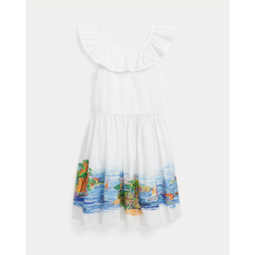 Polo Ralph Lauren Seaside-Print Ruffled Cotton Dress