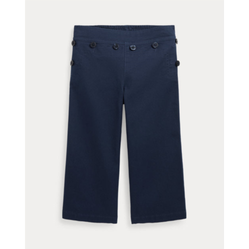 Polo Ralph Lauren Buttoned-Placket Cropped Wide-Leg Pant